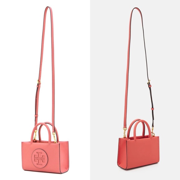 Tory Burch Ella Bio Mini Tote Coral Crush Crossbody Bag NWOT - Picture 11 of 12